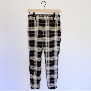 H&M Ankle-length Navy/Cream Plaid Slack